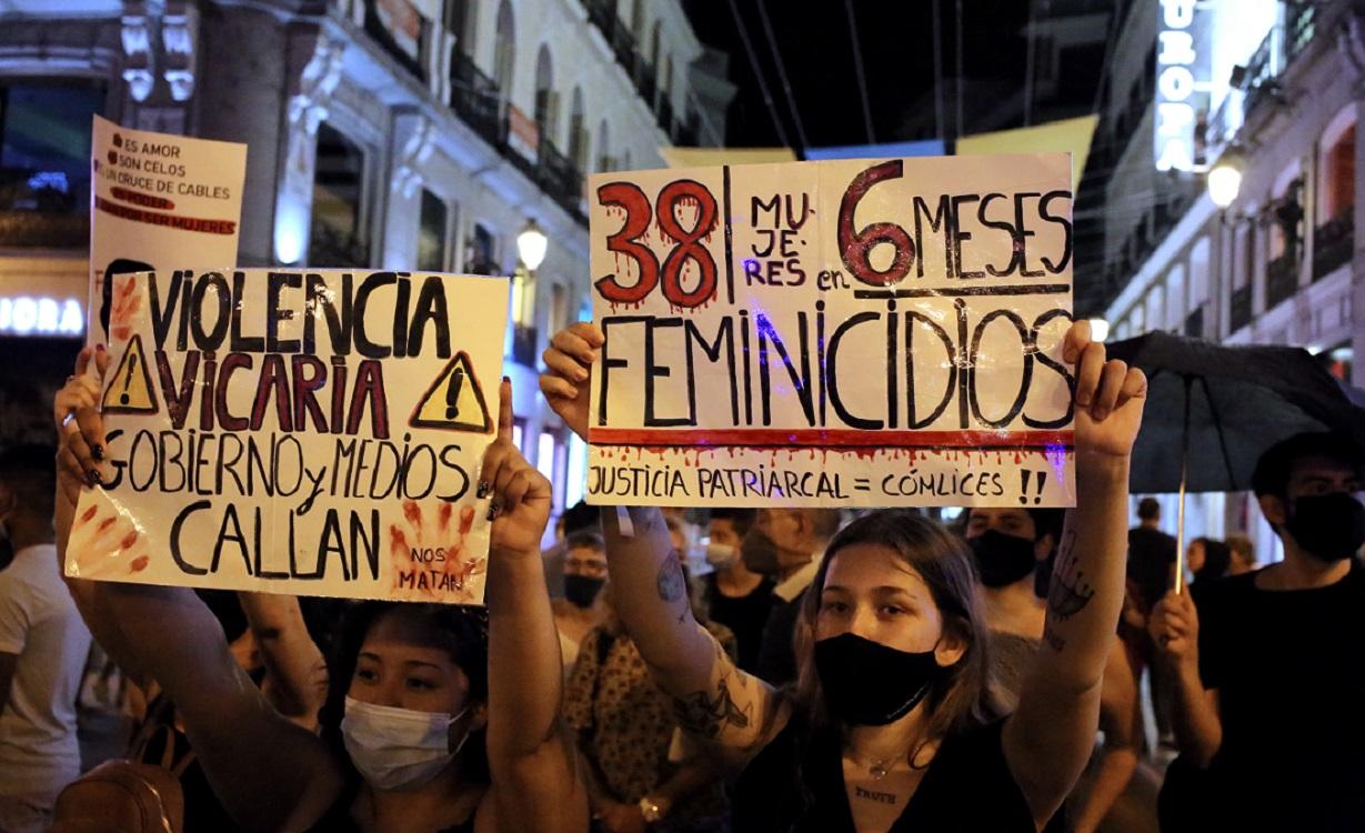 Manifestantes en Madrid por los últimos asesinatos machistas. EP