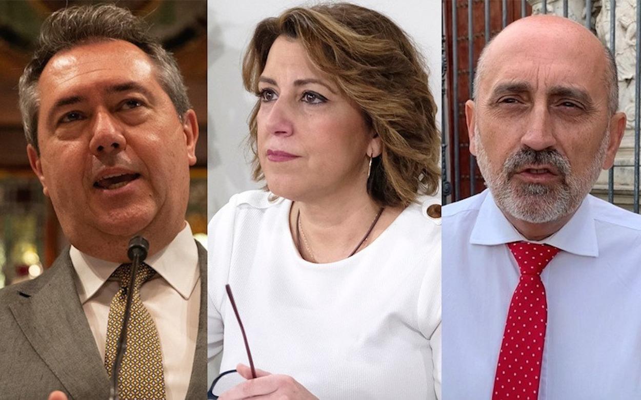 Juan Espadas, Susana Díaz y Luis Ángel Hierro.