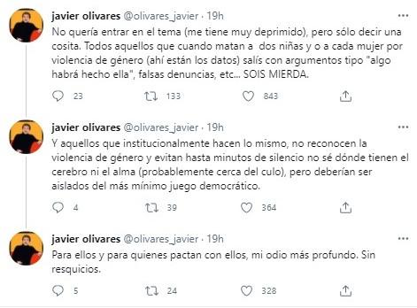 javier olivares condena la postura de vox ante la violencia de género