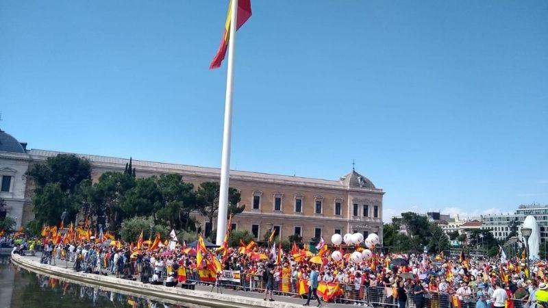 Concentración en la madrileña Plaza de Colón (Madrid) para protestar contra los indultos a los líderes del procés. EP