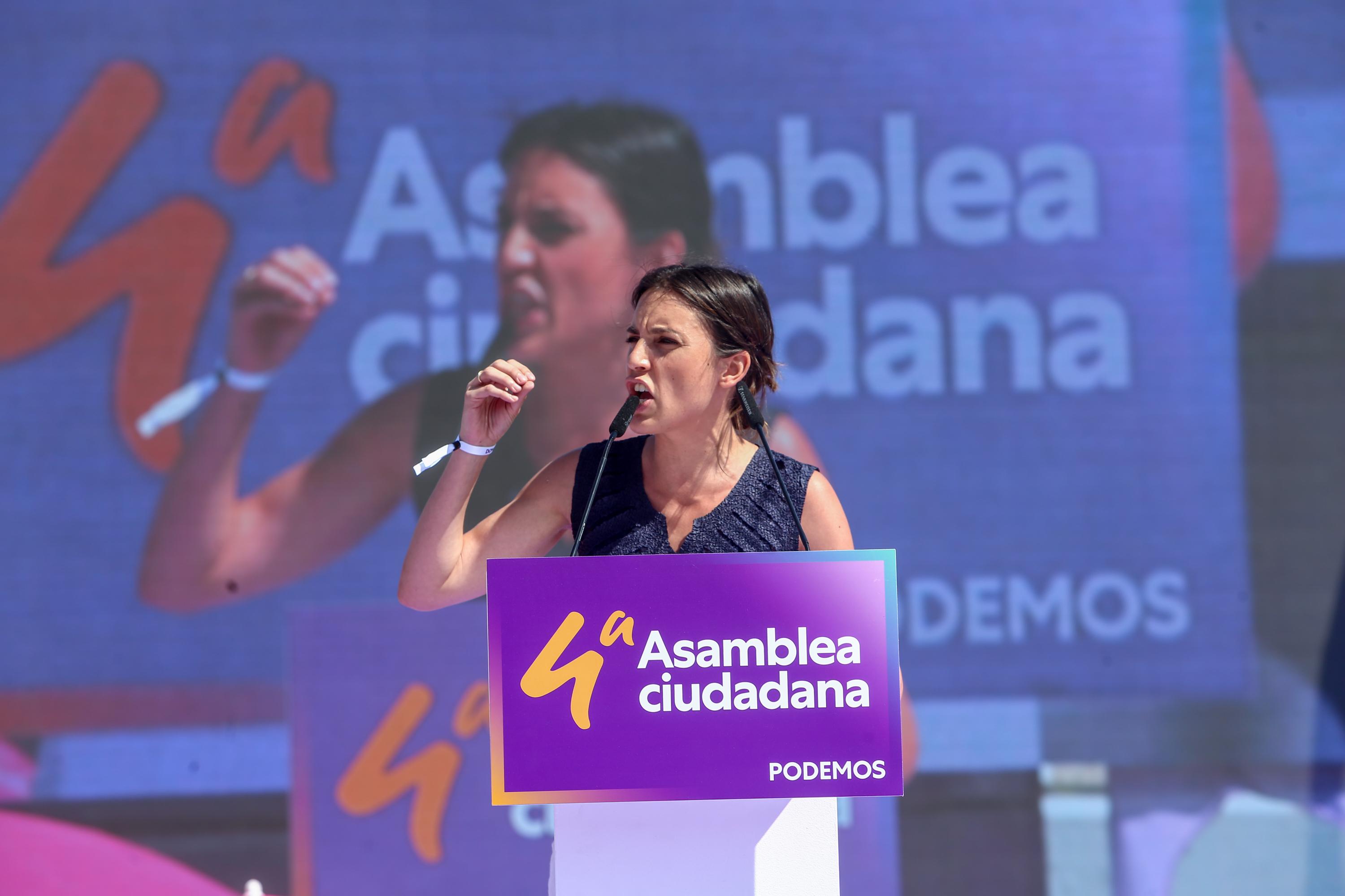 Irene Montero, en su intervención durante la IV Asamblea ciudadana de Unidas Podemos
