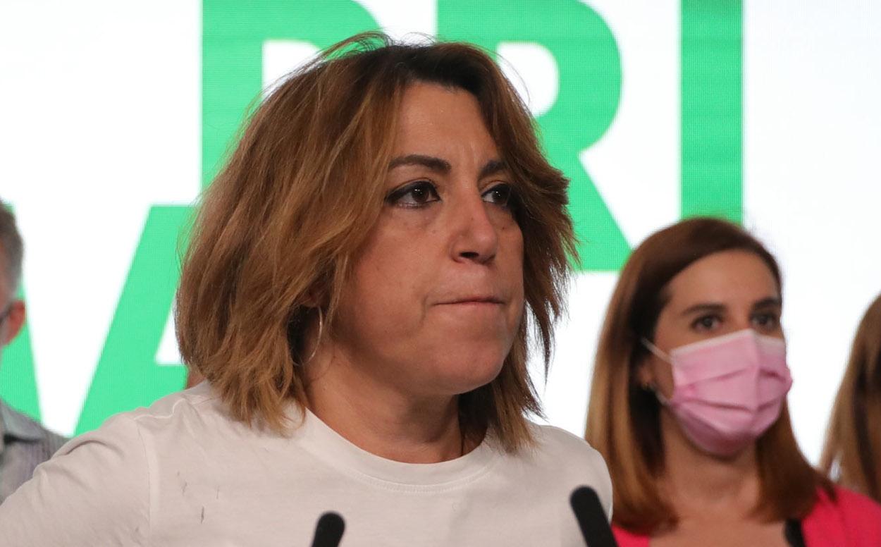 Susana Díaz en su comparecencia tras la derrota. MARÍA JOSÉ LÓPEZ/EP