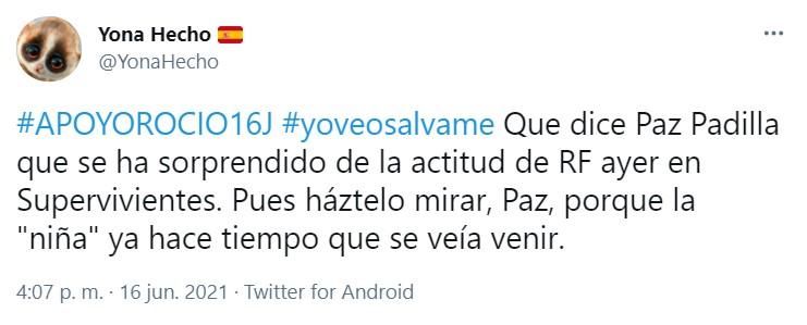 Críticas a Paz Padilla en Twitter 2