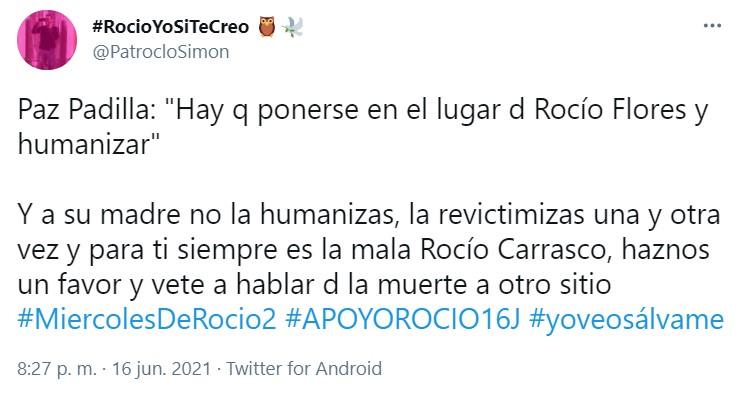 Críticas a Paz Padilla en Twitter 3