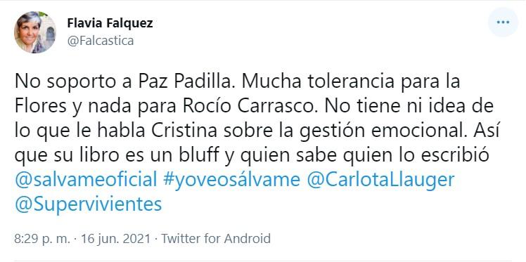 Críticas a Paz Padilla en Twitter 4