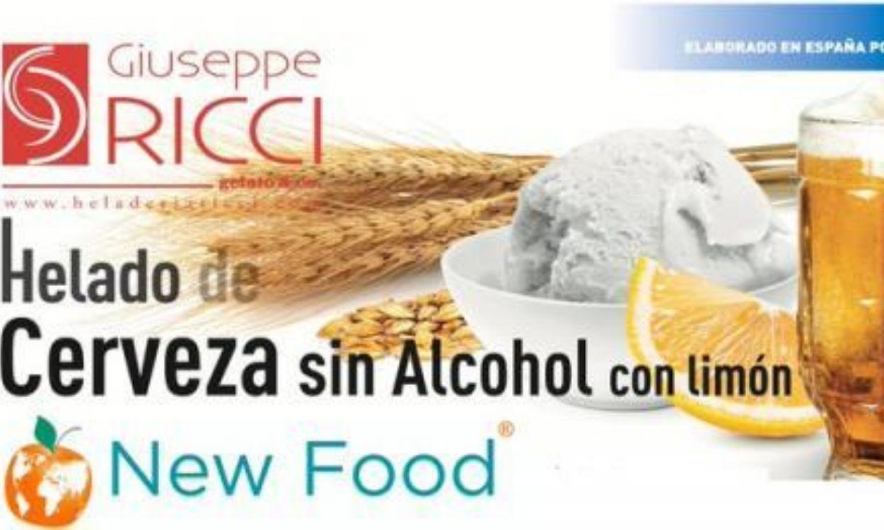 Helado de cerveza sin alcohol con limón de Carrefour. Marca Giuseppe Ricci. 