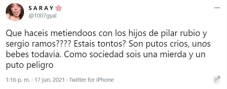 Tuiteros defienden a los hijos de Pilar Rubio y Sergio Ramos 4