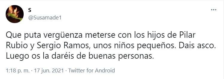 Tuiteros defienden a los hijos de Pilar Rubio y Sergio Ramos 6