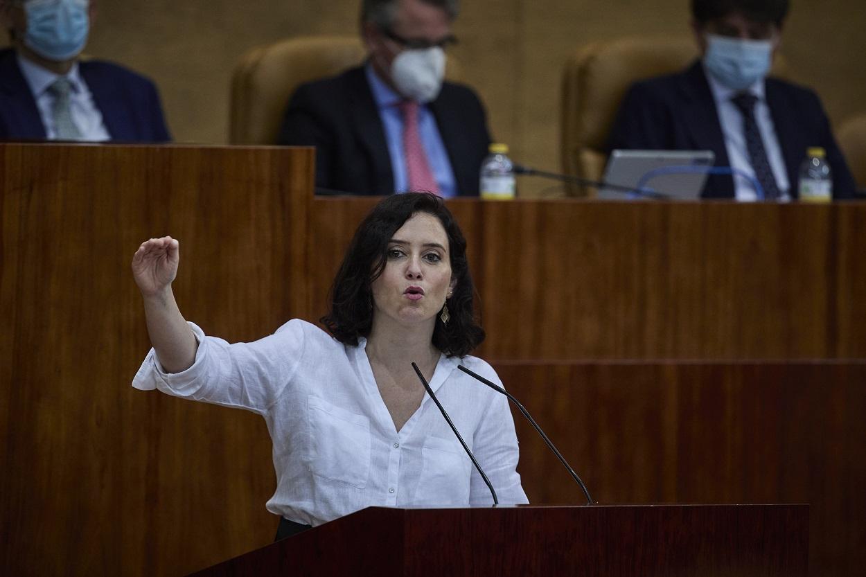 La presidenta de la Comunidad de Madrid, Isabel Díaz Ayuso. Fuente: Europa Press.