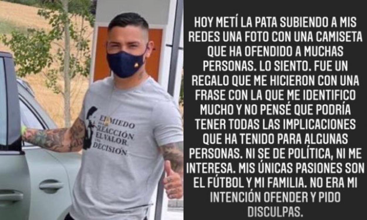 Chimy Ávila, jugador del Osasuna, pide perdón por fotografiarse con una camiseta de Abascal: “Ni sé de política, ni me interesa”
