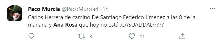Twitter se pregunta dónde está Ana Rosa 3 Twitter se pregunta dónde está Ana Rosa 3