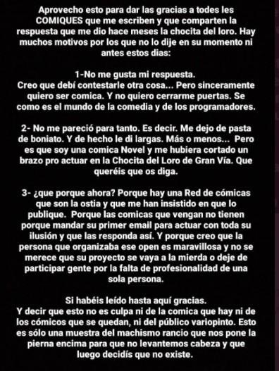 Los mensajes de Laura Sánchez a una cómica 4 Los mensajes de Laura Sánchez a una cómica 4