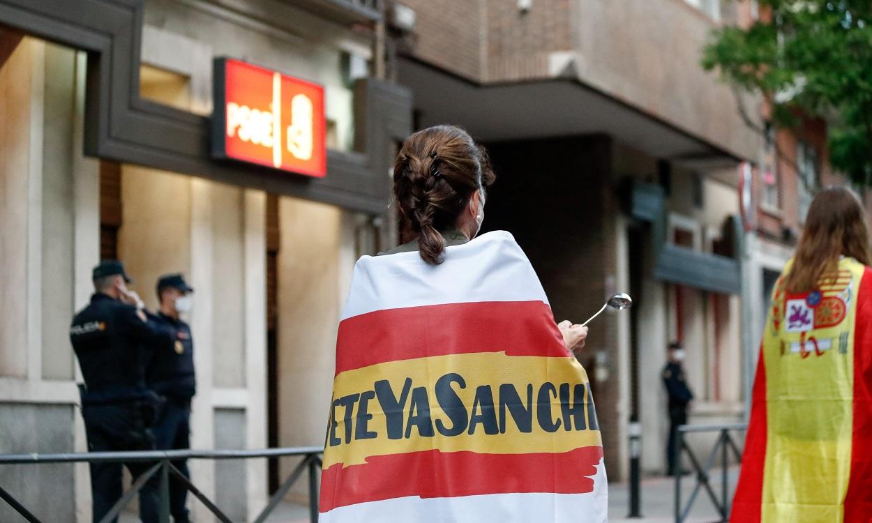 Foto de archivo de una manifestación contra el Gobierno en la calle Ferraz. Oscar J. Barroso / EP