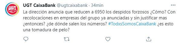 Tuit UGT CaixaBank 22 junio Tuit UGT CaixaBank 22 junio