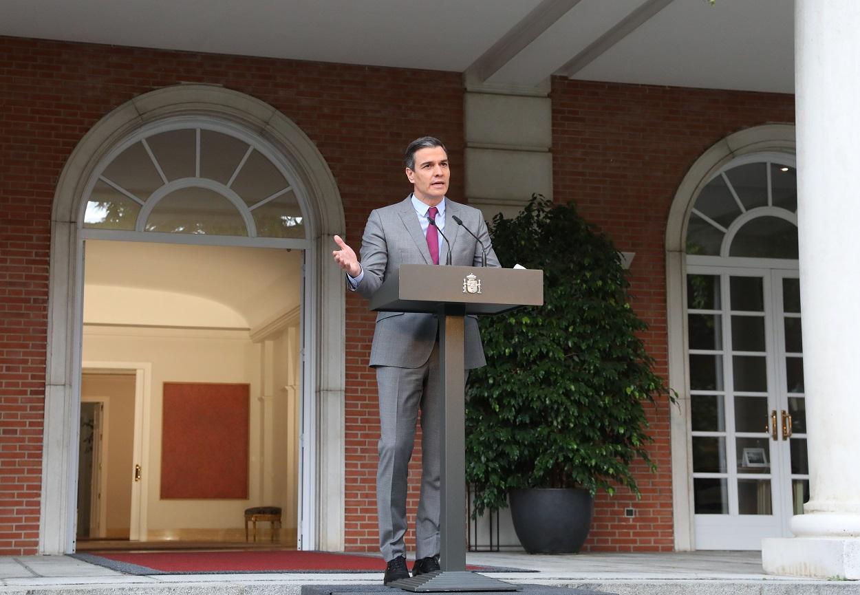 El presidente del Gobierno, Pedro Sánchez, en Moncloa.