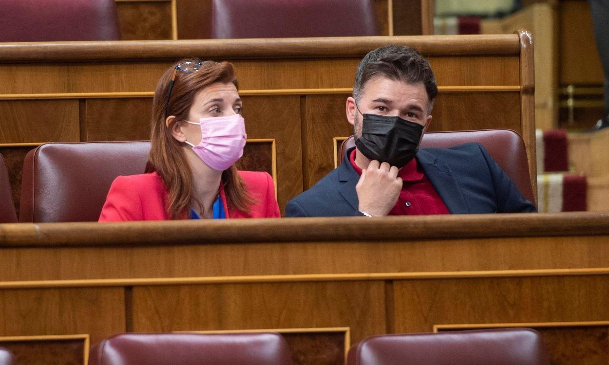 El portavoz de Esquerra Republicana de Catalunya, Gabriel Rufián, durante una sesión en el Congreso. Europa Press. 