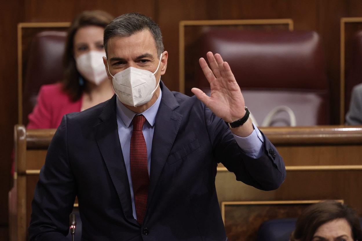 El presidente del Gobierno, Pedro Sánchez, interviene en una sesión de control al Gobierno en el Congreso de los Diputados