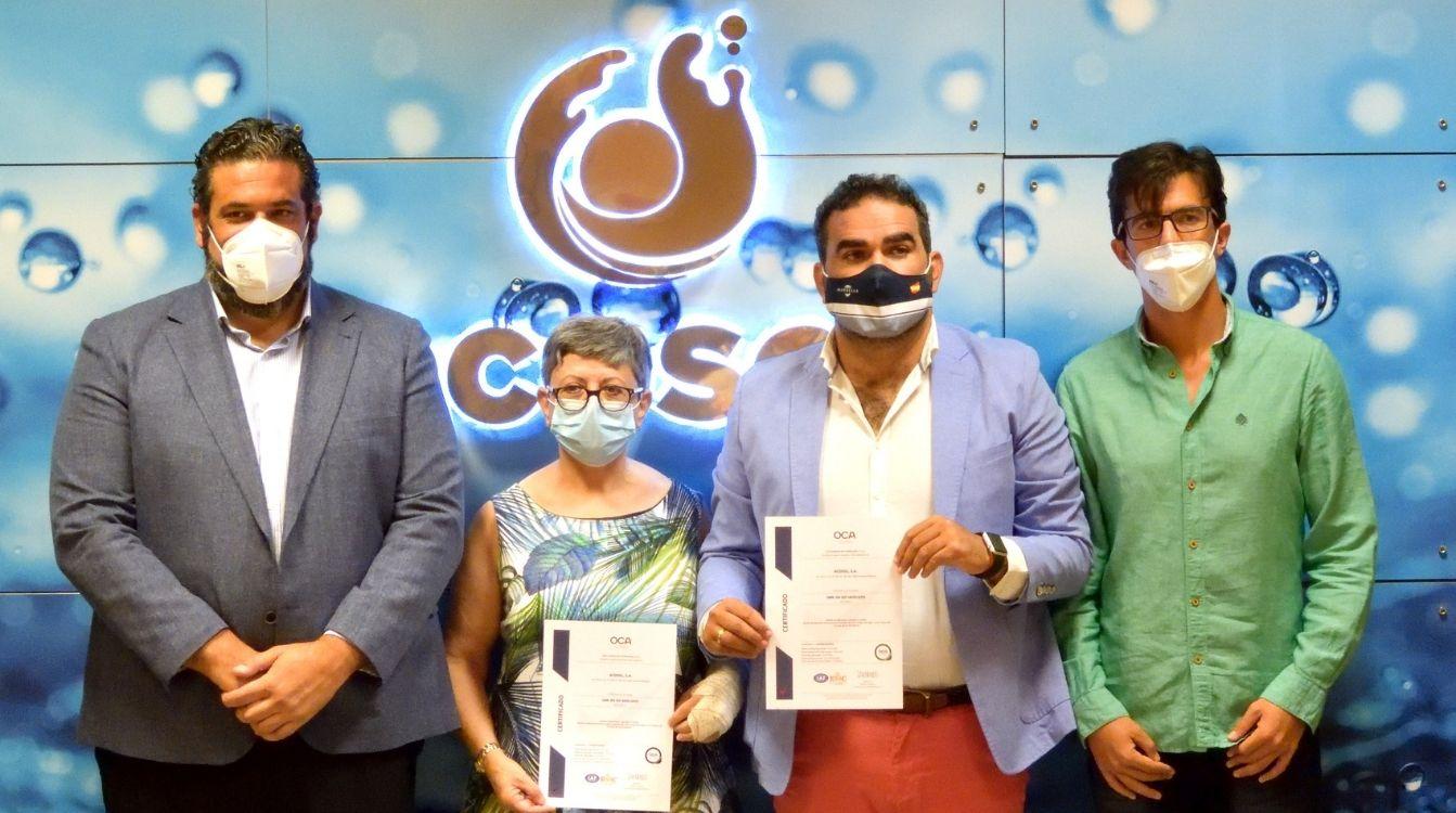 La empresa pública Acosol, dependiente de la Mancomunidad de Municipios de la Costa del Sol Occidental, ha sido certificada por OCA Global, una certificadora habilitada por los organismos públicos pertinentes