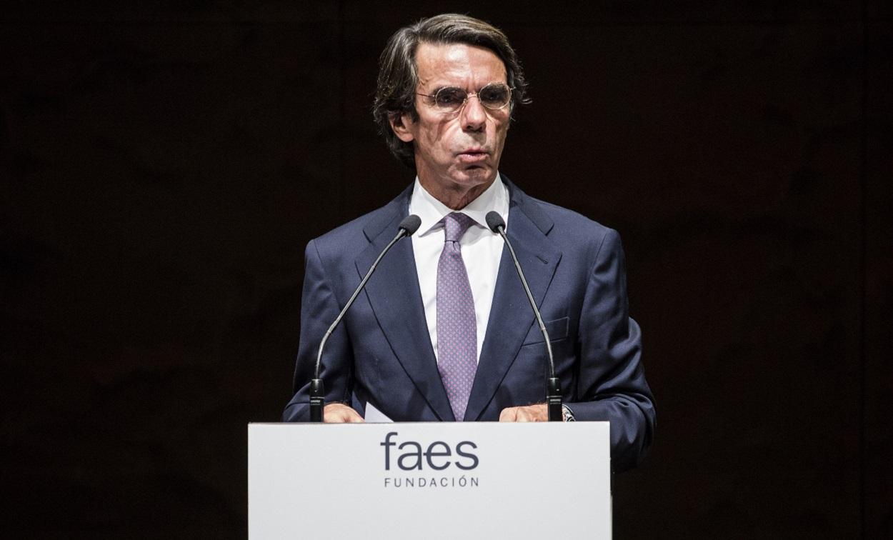 El expresidente del Gobierno y presidente de la Fundación FAES, José María Aznar, en mayo 2021. EP