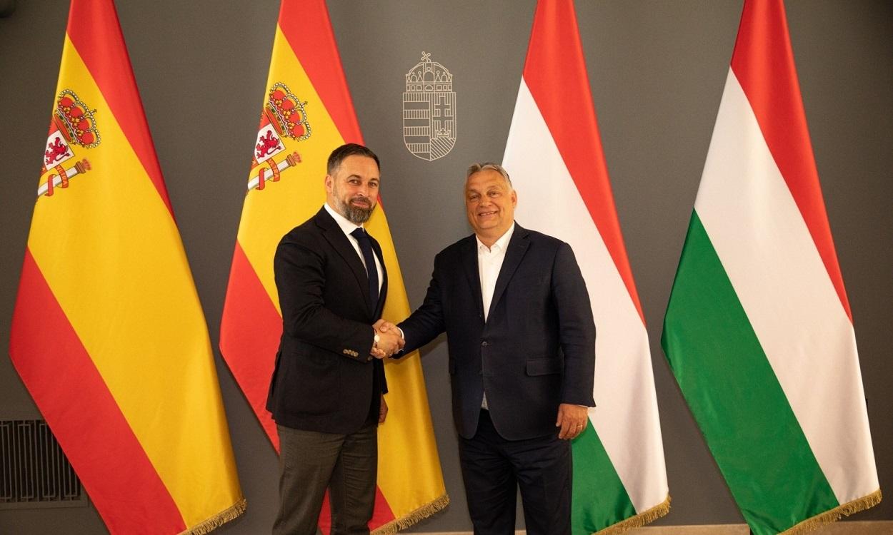 El líder de Vox, Santiago Abascal, con el primer ministro de Hungría, Viktor Orbán. EP