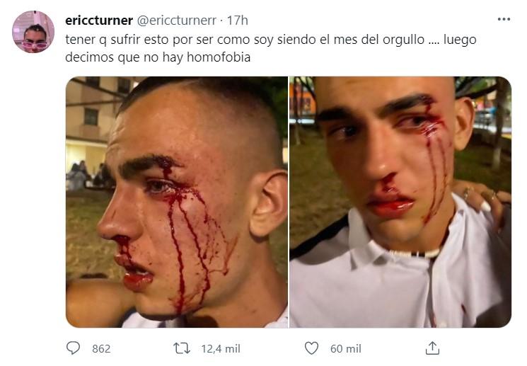El mensaje de denuncia de Eric Andrés en Twitter Twitter