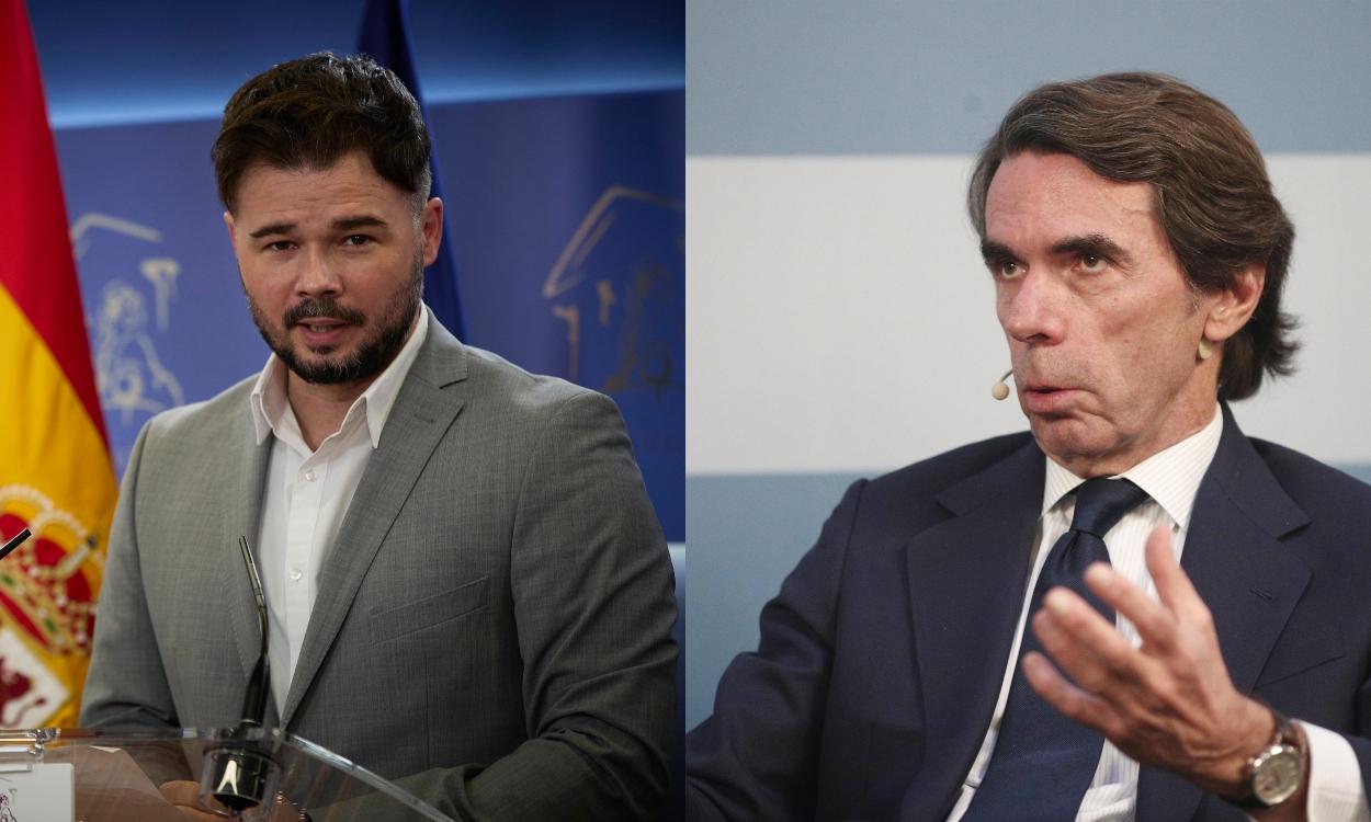 Gabriel Rufián (izquierda) y José María Aznar. Fuente: elaboración propia.