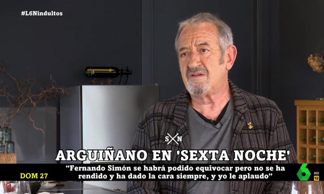 El cocinero Karlos Arguiñano, en una entrevista en 'La Sexta Noche'. Atresmedia