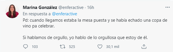 Una tuitera comparte en redes su salida del armario con su padre   Marina González Twitter 2