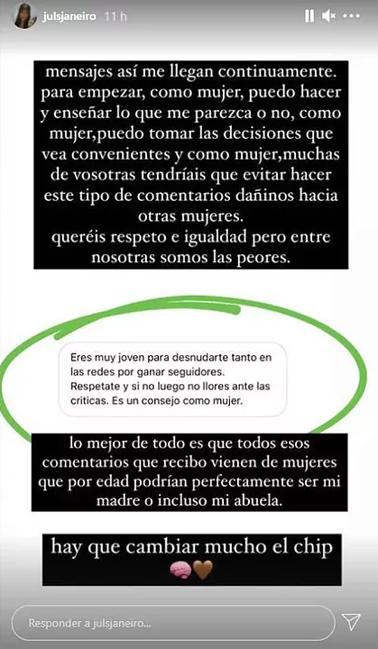 Respuesta de Julia Janeiro Instagram Julia Janeiro Respuesta de Julia Janeiro Instagram Julia Janeiro