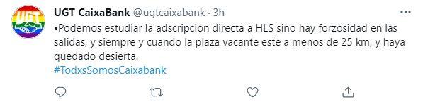 Tuit UGT CaixaBank 29 junio Tuit UGT CaixaBank 29 junio