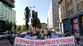 Manifestación de pensionistas en Pamplona. Europa Press