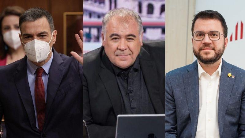 Pedro Sánchez, Antonio García Ferreras y Pere Aragonés.