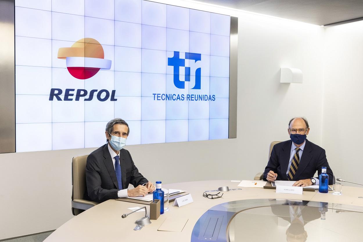 Luis Cabra, director general de Transición Energética, Sostenibilidad y Tecnología de Repsol y Juan Lladó, presidente de Técnicas Reunidas