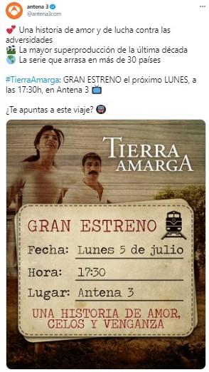 antena 3 anuncia la emisión de una nueva serie turca