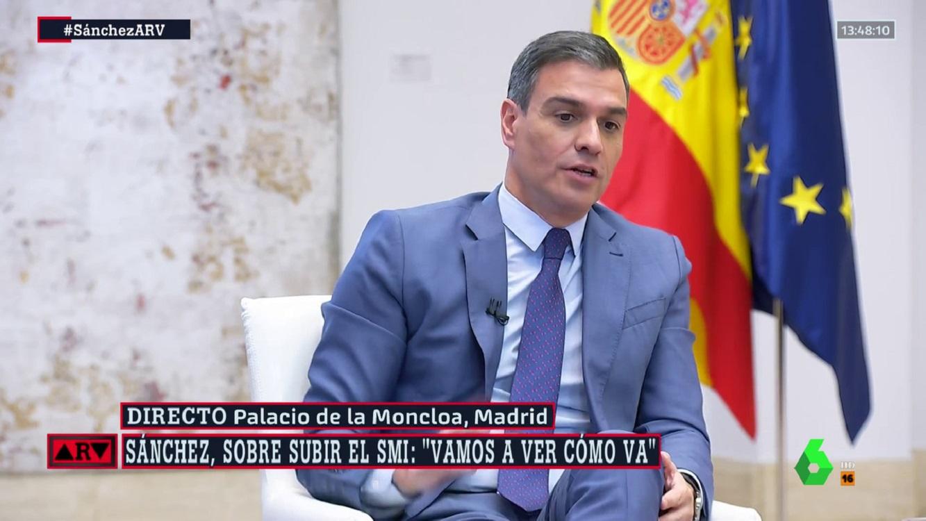 Pedro Sánchez durante su entrevista en Al Rojo Vivo