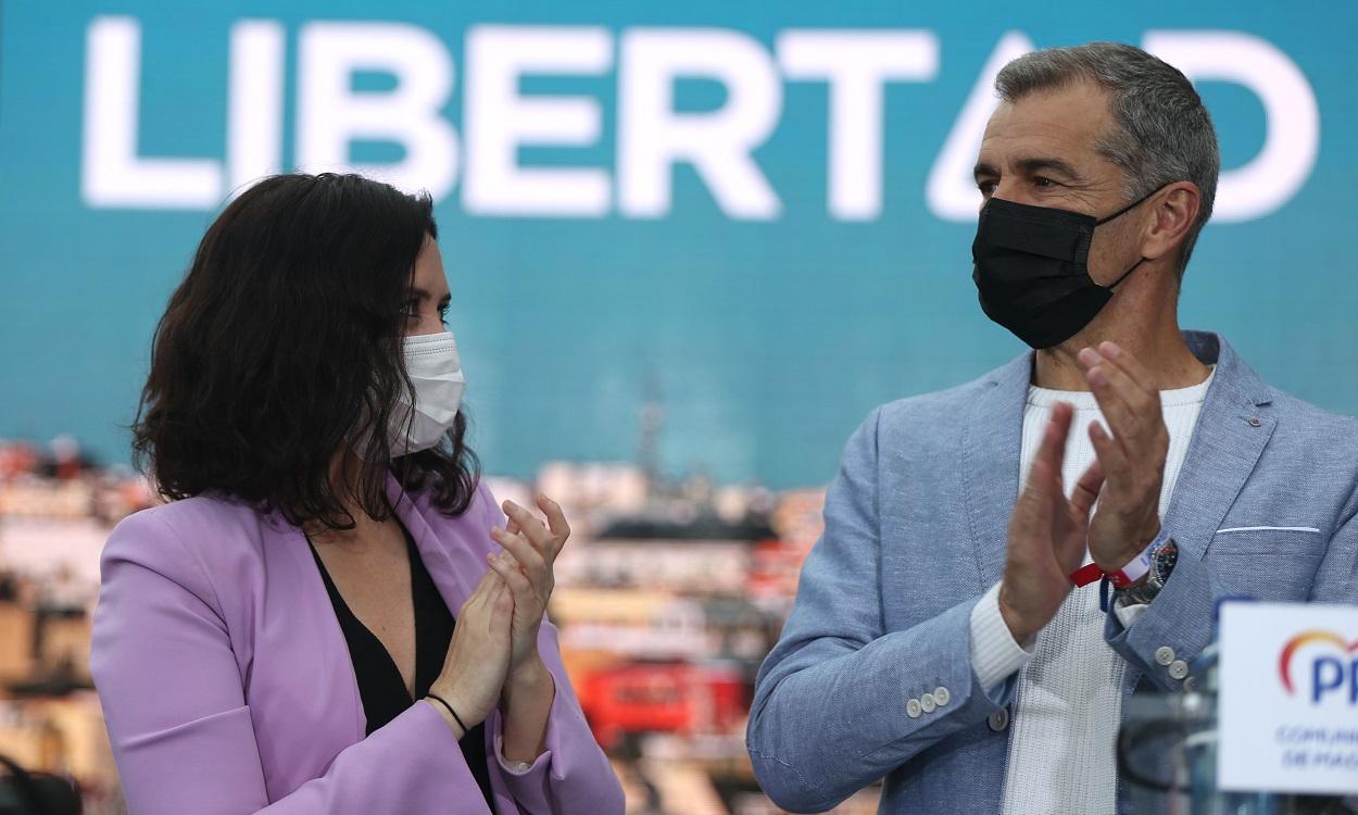 La presidenta de la Comunidad de Madrid, Isabel Díaz Ayuso y el exportavoz de Ciudadanos en las Cortes Valencianas, Toni Cantó. EP