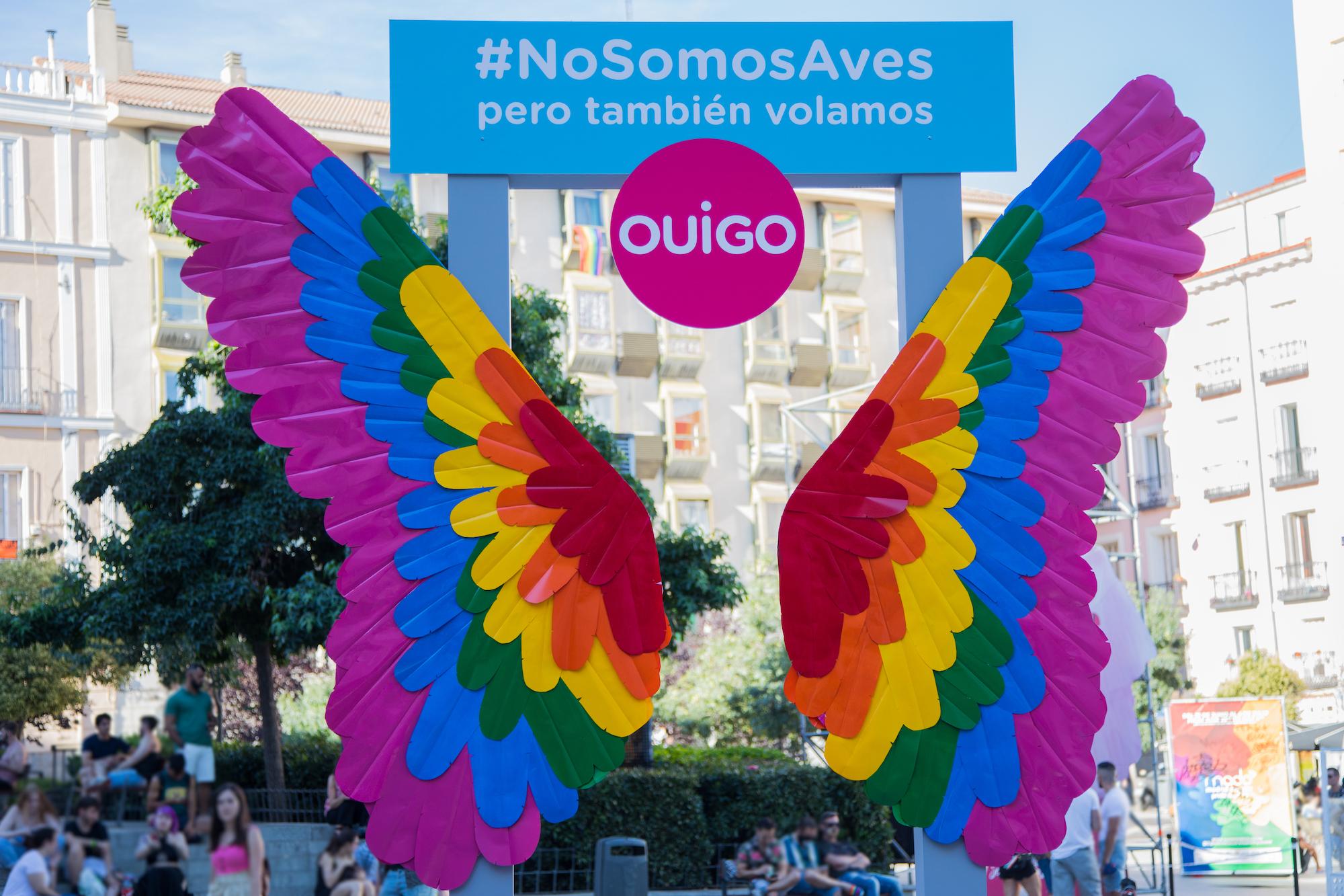 Campaña de OUIGO en Madrid durante el Orgullo