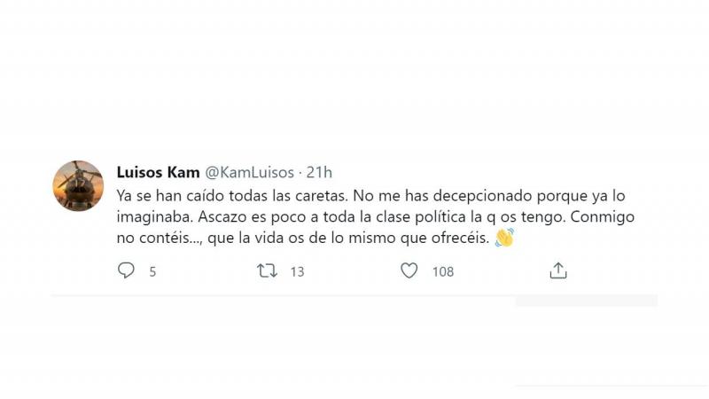 Un simpatizante de Vox critica a la diputada Macarena Olona por vacunarse. Twitter