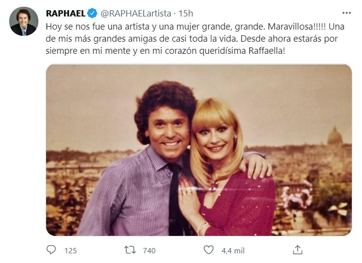 Raphael se despide de Raffaella Carrà