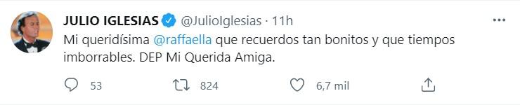 Julio Iglesias se despide de Raffaella Carrà