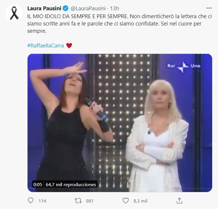 Laura Pausini se despide de Raffaella Carrà