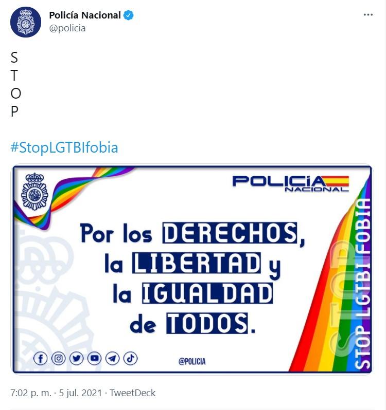 Tuit de la Policía Nacional Twitter