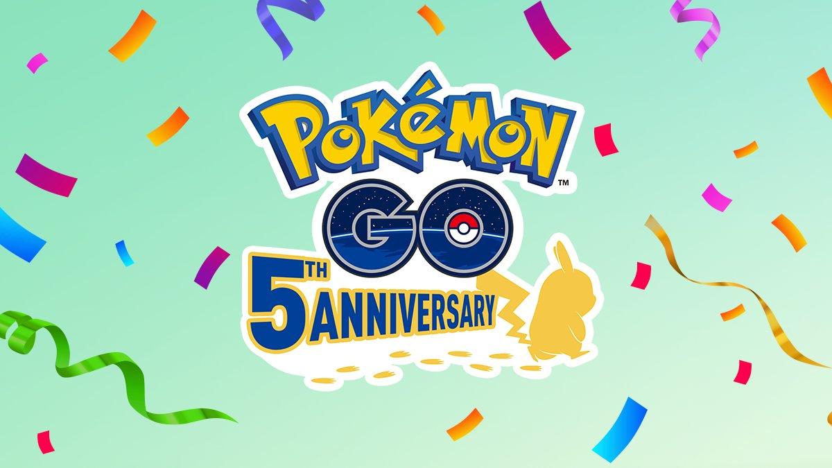 Ilustración del Pokémon GO 5º aniversario