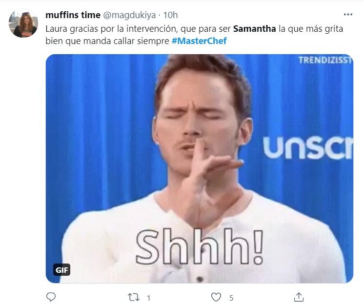 Críticas a Samantha por sus gritos 6 Twitter Críticas a Samantha por sus gritos 6 Twitter