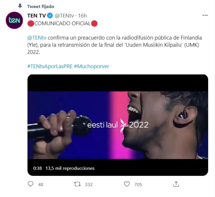 Ten TV anuncia un preacuerdo con la televisión pública finlandesa   Twitter