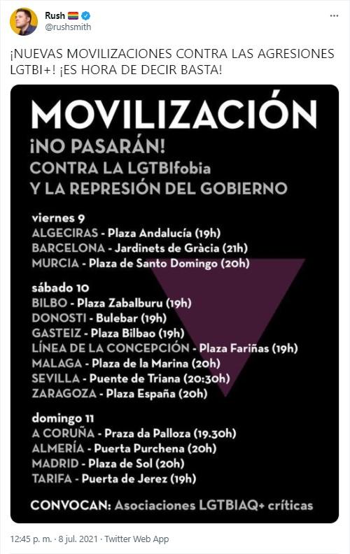 Convocatoria de movilizaciones - Twitter