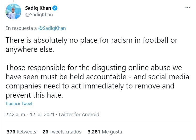 Tuit de repulsa alcalde de Londres Twitter Tuit de repulsa alcalde de Londres Twitter