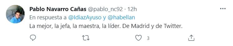 Respuesta al tuit de Ayuso   Twitter