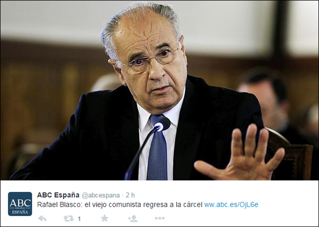 El ABC, de risa: para ocultar que Blasco era del PP, titula "el viejo comunista regresa a la cárcel"