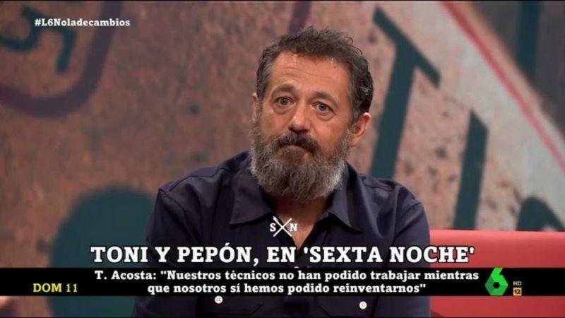 El actor Pepón Nieto en 'La Sexta Noche'. Atresmedia.